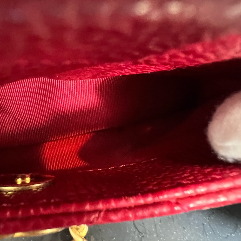 CHANEL RED CAVIAR Double Zip Top Handle Mini Bsg - Picture 8 of 15